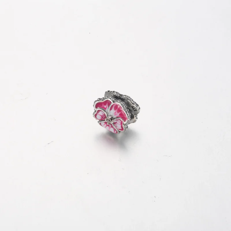 (Bild für) PANDORA Rosa Stiefmütterchen-Blumen-Charm - 790777C01 - Ansicht 3