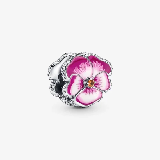 (Bild für) PANDORA Rosa Stiefmütterchen-Blumen-Charm - 790777C01