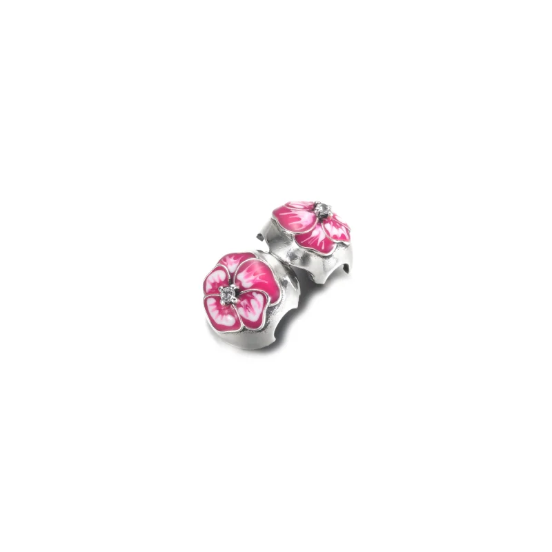 (Bild für) PANDORA Rosa Stiefmütterchen-Blumen-Clip-Charm - 790772C01 - Ansicht 3