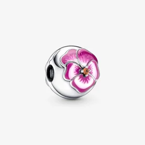(Bild für) PANDORA Rosa Stiefmütterchen-Blumen-Clip-Charm - 790772C01