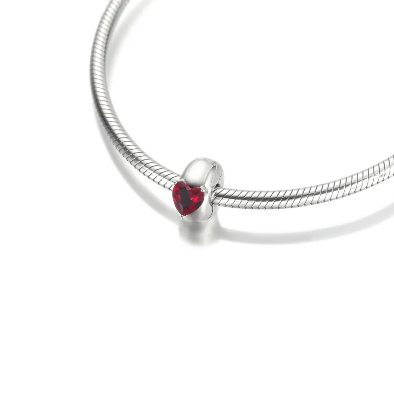 (Bild für) PANDORA Rotes Herz-Solitär-Clip-Charm - 799203C01 - Ansicht 5