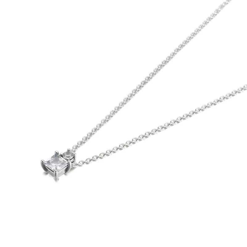 (Bild für) PANDORA Sparkling Collier Halskette mit rundem und quadratischem Anhänger - 3900 - Ansicht 2