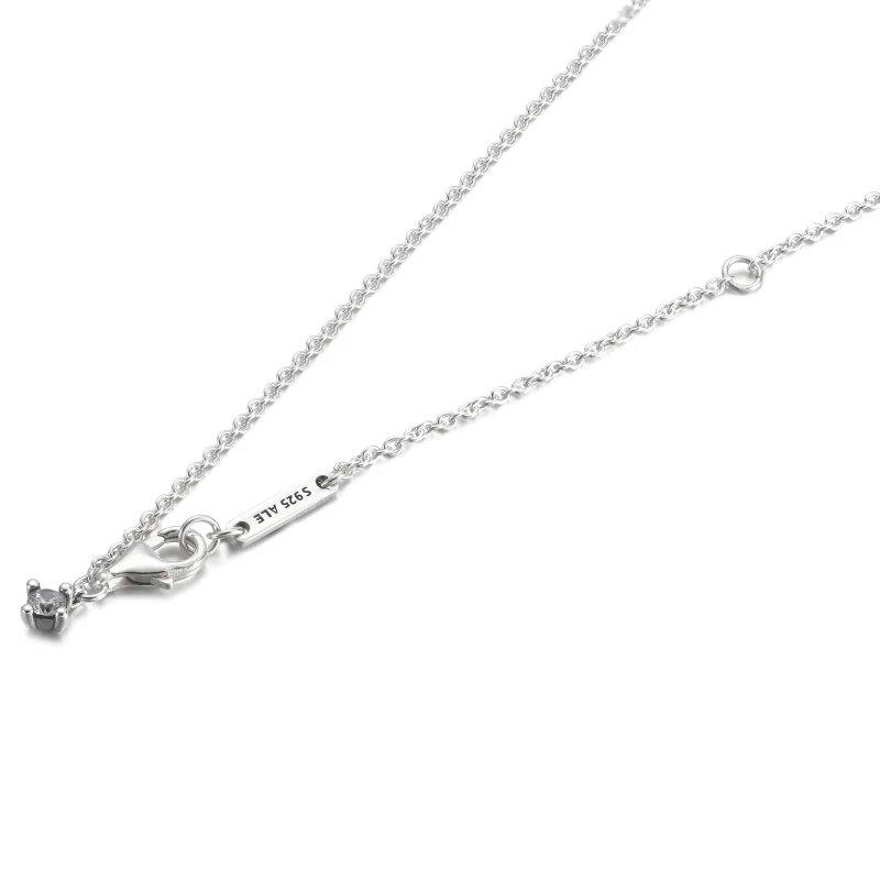 (Bild für) PANDORA Sparkling Collier Halskette mit rundem und quadratischem Anhänger - 3900 - Ansicht 4