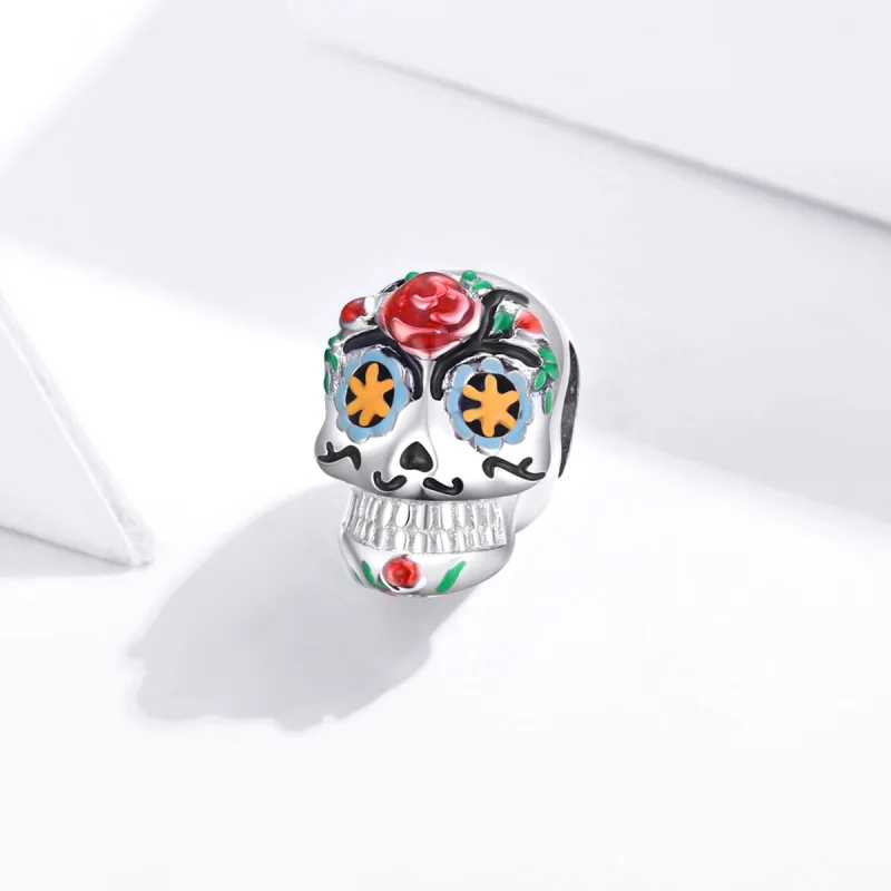 (Bild für) Pandora Style Shine Halloween-Totenkopf-Charm - BSC326 - Ansicht 2