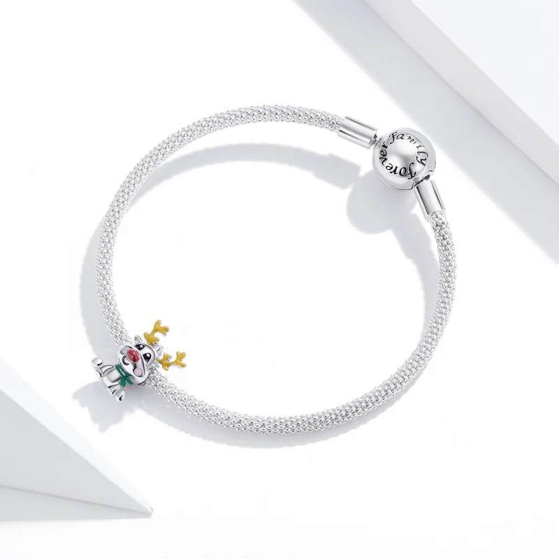 (Bild für) Pandora Style Silber, ein aufstrebendes Rentier-Charm - BSC375 - Ansicht 3