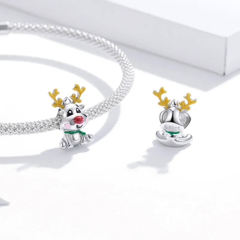 (Bild für) Pandora Style Silber, ein aufstrebendes Rentier-Charm - BSC375 - Ansicht 4