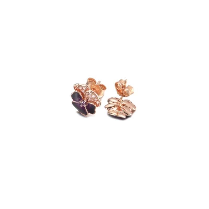 (Bild für) PANDORA Tieflila Stiefmütterchen-Blumen-Ohrstecker - 280781C01 - Ansicht 4