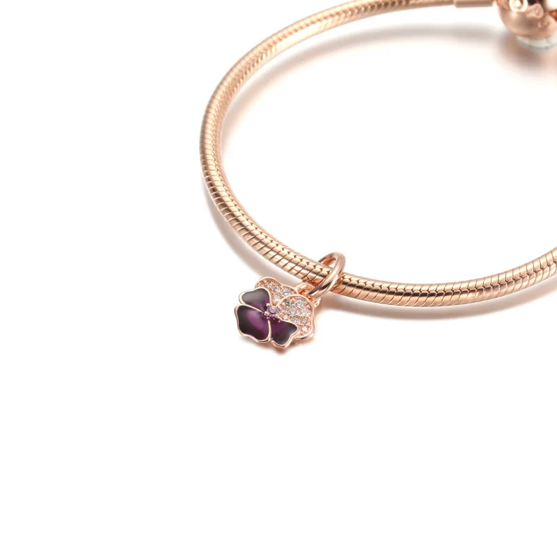(Bild für) PANDORA Tieflila Stiefmütterchenblüten-Anhänger - 780776C01 - Ansicht 4