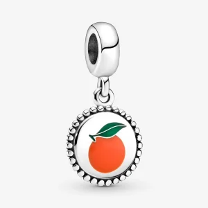 (Bild für) Runder Anhänger mit orangefarbenem Motiv von PANDORA - 791169C00_E026
