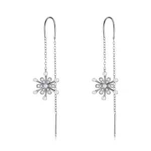 (Bild für) Silberne Schneeflocken-Ohrhänger im Pandora-Stil - SCE1305