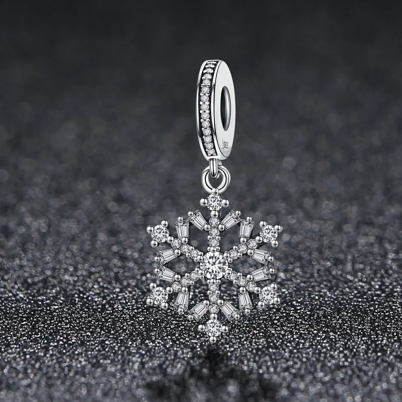 (Bild für) Silberner Kristall-Schneeflocken-Charm im Pandora-Stil - SCC266 - Ansicht 2