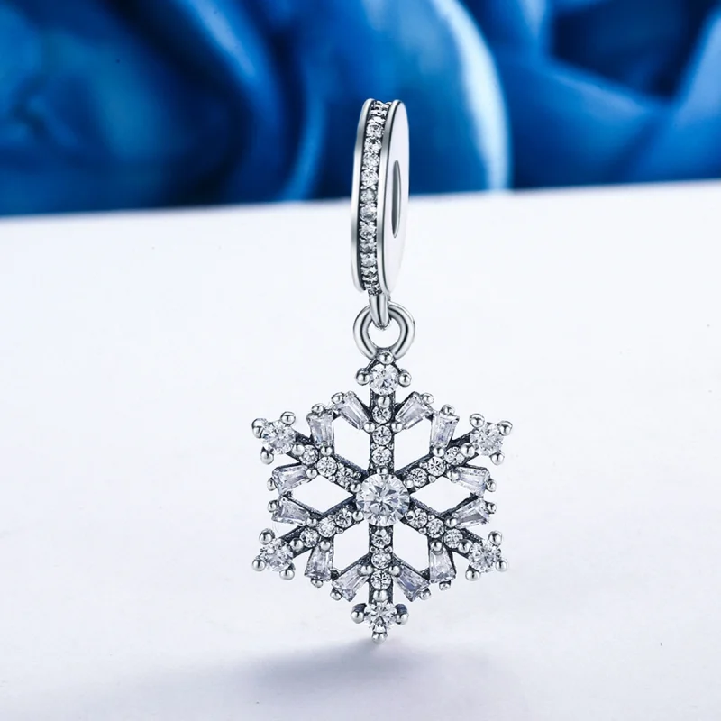 (Bild für) Silberner Kristall-Schneeflocken-Charm im Pandora-Stil - SCC266 - Ansicht 3