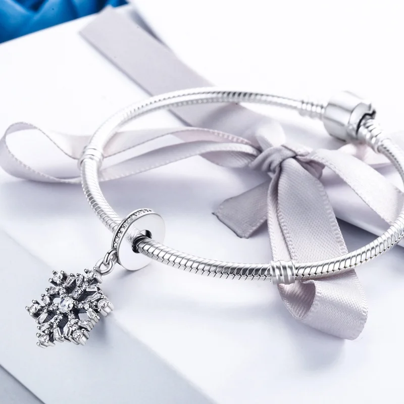 (Bild für) Silberner Kristall-Schneeflocken-Charm im Pandora-Stil - SCC266 - Ansicht 5