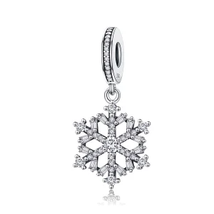 (Bild für) Silberner Kristall-Schneeflocken-Charm im Pandora-Stil - SCC266