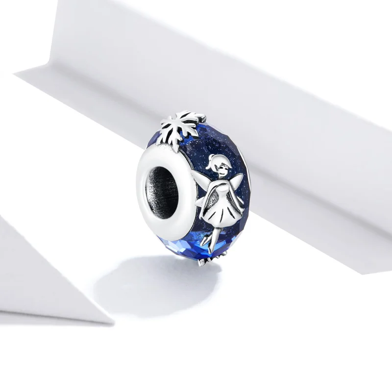 (Bild für) Silberner Schneeflockenelfen-Spacer-Charm im Pandora-Stil - BSC369 - Ansicht 2