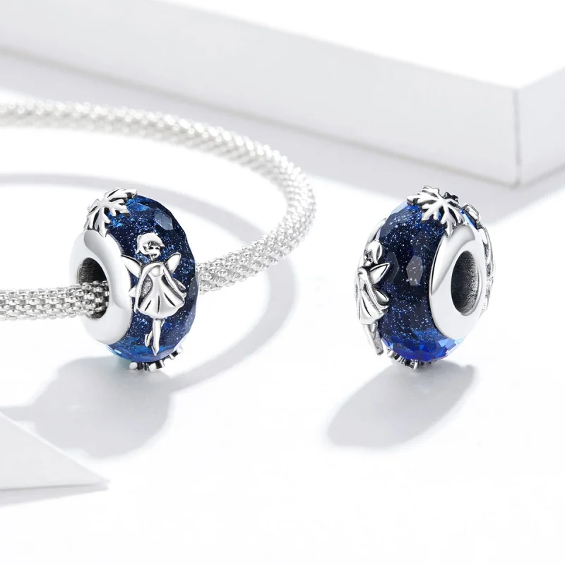 (Bild für) Silberner Schneeflockenelfen-Spacer-Charm im Pandora-Stil - BSC369 - Ansicht 4