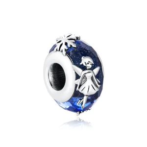 (Bild für) Silberner Schneeflockenelfen-Spacer-Charm im Pandora-Stil - BSC369