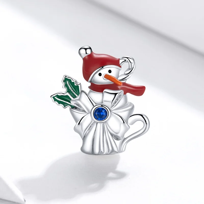 (Bild für) Silberner Schneemann-Cup-Charm im Pandora-Stil - BSC373 - Ansicht 2