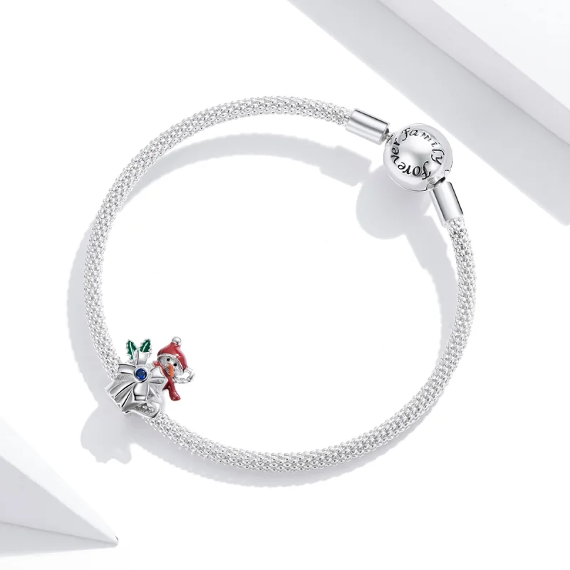 (Bild für) Silberner Schneemann-Cup-Charm im Pandora-Stil - BSC373 - Ansicht 3