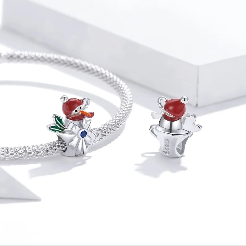 (Bild für) Silberner Schneemann-Cup-Charm im Pandora-Stil - BSC373 - Ansicht 4