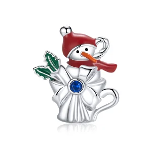 (Bild für) Silberner Schneemann-Cup-Charm im Pandora-Stil - BSC373