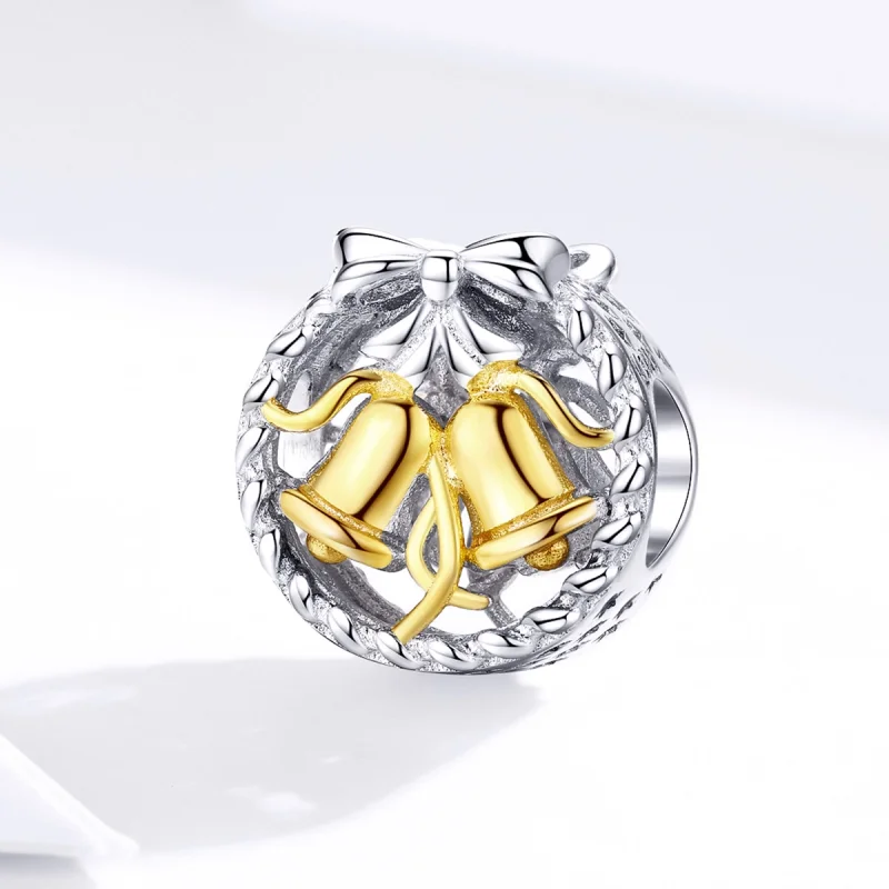 (Bild für) Silberner Weihnachtsglocken-Charm im Pandora-Stil - SCC1358 - Ansicht 3