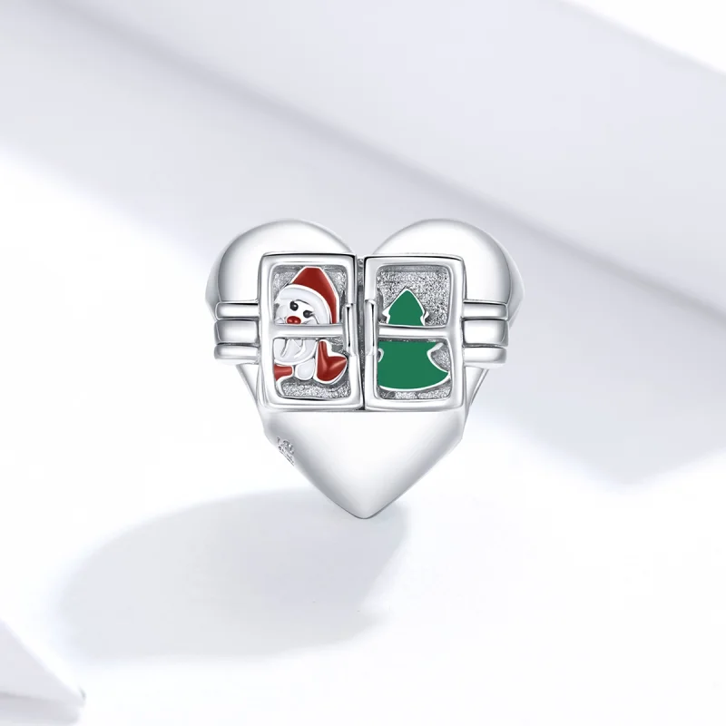 (Bild für) Silberner Weihnachtsgrüße-Charm im Pandora-Stil - BSC376 - Ansicht 2