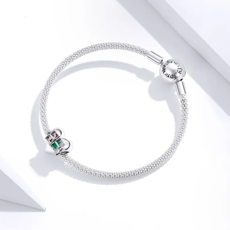(Bild für) Silberner Weihnachtsgrüße-Charm im Pandora-Stil - BSC376 - Ansicht 3