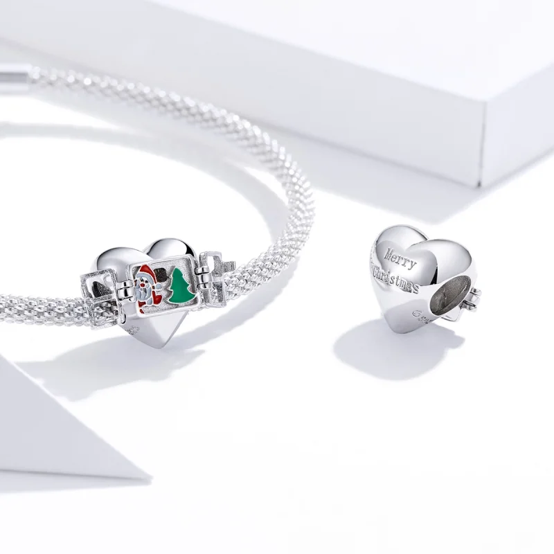 (Bild für) Silberner Weihnachtsgrüße-Charm im Pandora-Stil - BSC376 - Ansicht 4