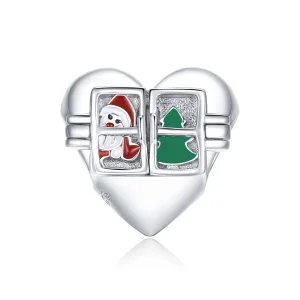 (Bild für) Silberner Weihnachtsgrüße-Charm im Pandora-Stil - BSC376