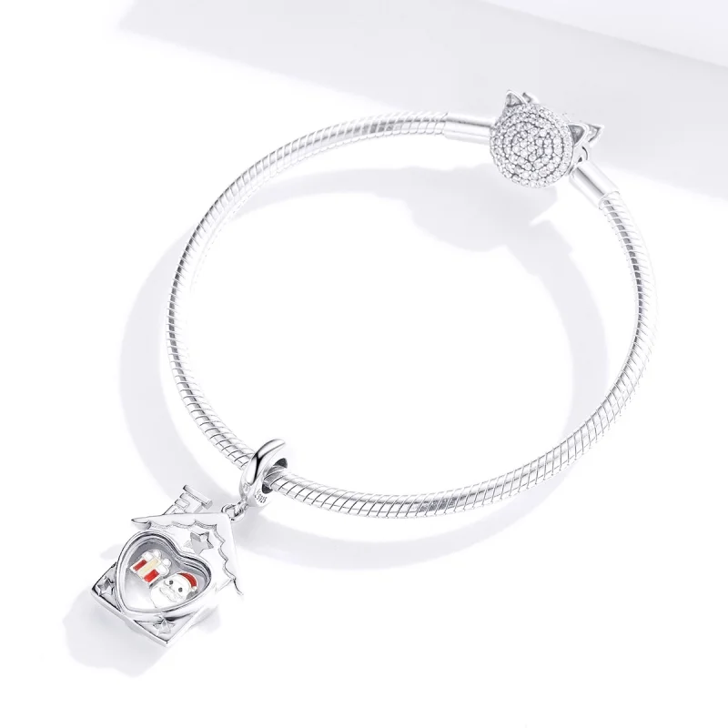 (Bild für) Silberner Weihnachtsmann-Charm im Pandora-Stil - SCC1357 - Ansicht 2