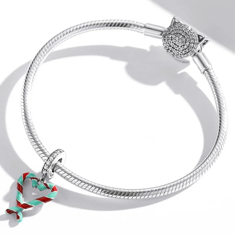 (Bild für) Silberner Zuckerrohr-Candy-Charm im Pandora-Stil - SCC2039 - Ansicht 3
