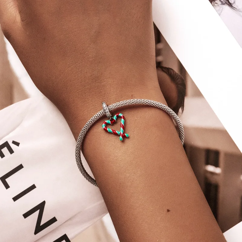 (Bild für) Silberner Zuckerrohr-Candy-Charm im Pandora-Stil - SCC2039 - Ansicht 5