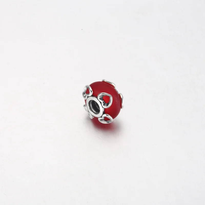 (Bild für) PANDORA Charm aus mattiertem rotem Muranoglas und Herzen - 792497C01 - Ansicht 7
