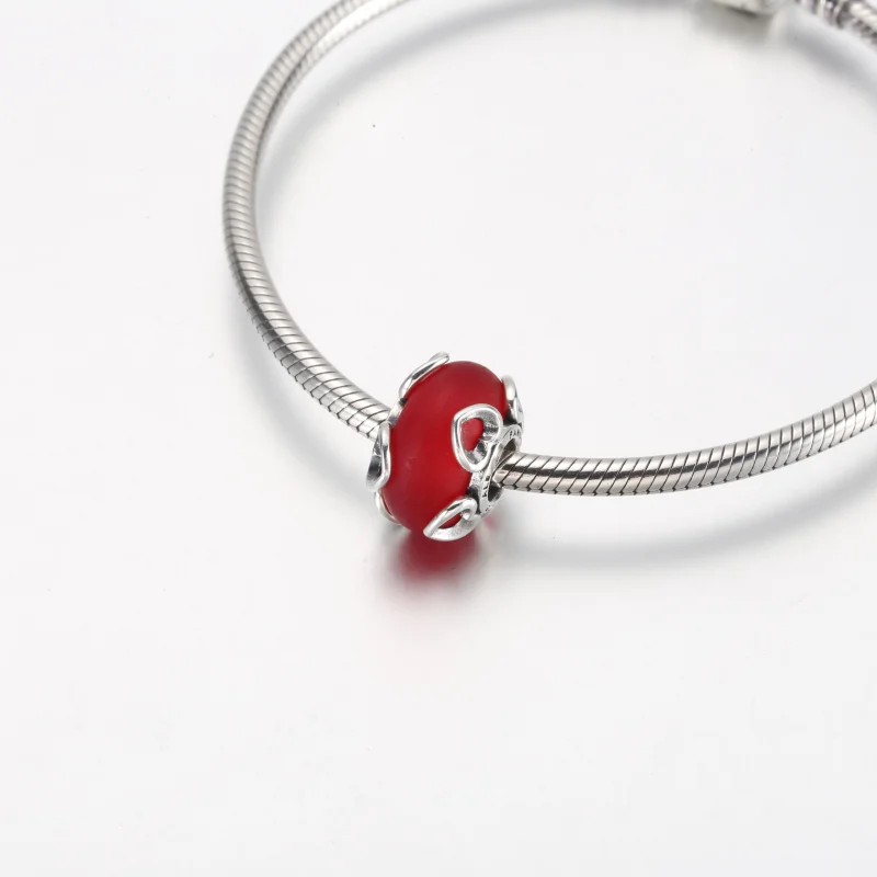 (Bild für) PANDORA Charm aus mattiertem rotem Muranoglas und Herzen - 792497C01 - Ansicht 8