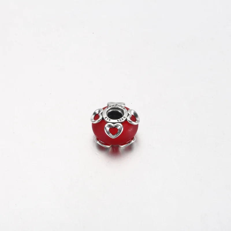 (Bild für) PANDORA Charm aus mattiertem rotem Muranoglas und Herzen - 792497C01 - Ansicht 10