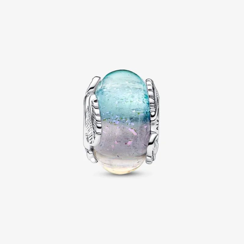 (Bild für) PANDORA Charm aus mehrfarbigem Muranoglas und gebogenen Federn - 792577C00 - Ansicht 4