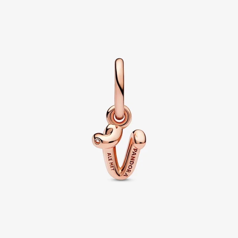 (Bild für) PANDORA-Charm mit Buchstabe V-Schriftzug und Alphabet-Anhänger - 782480C01 - Ansicht 3