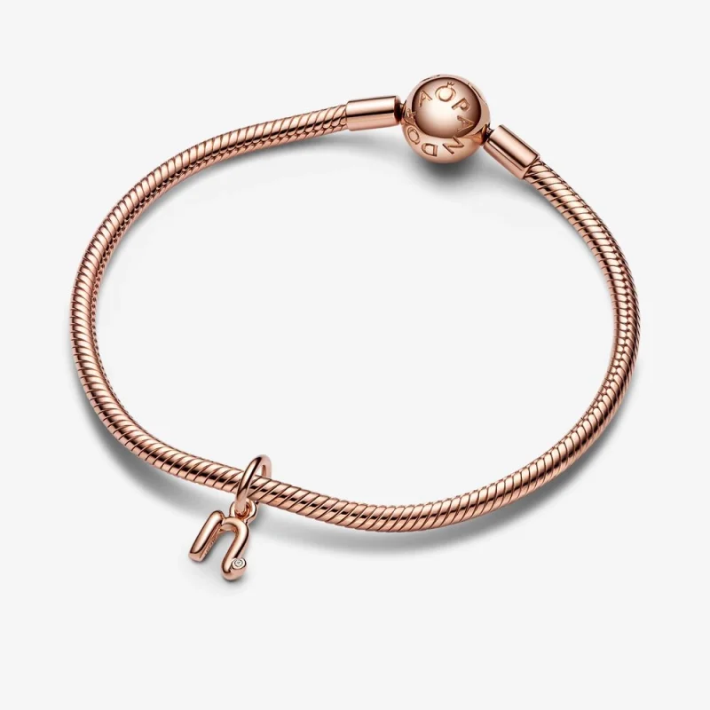 (Bild für) PANDORA-Charm mit dem Buchstaben „N“ und Skript-Alphabet - 782475C01 - Ansicht 4