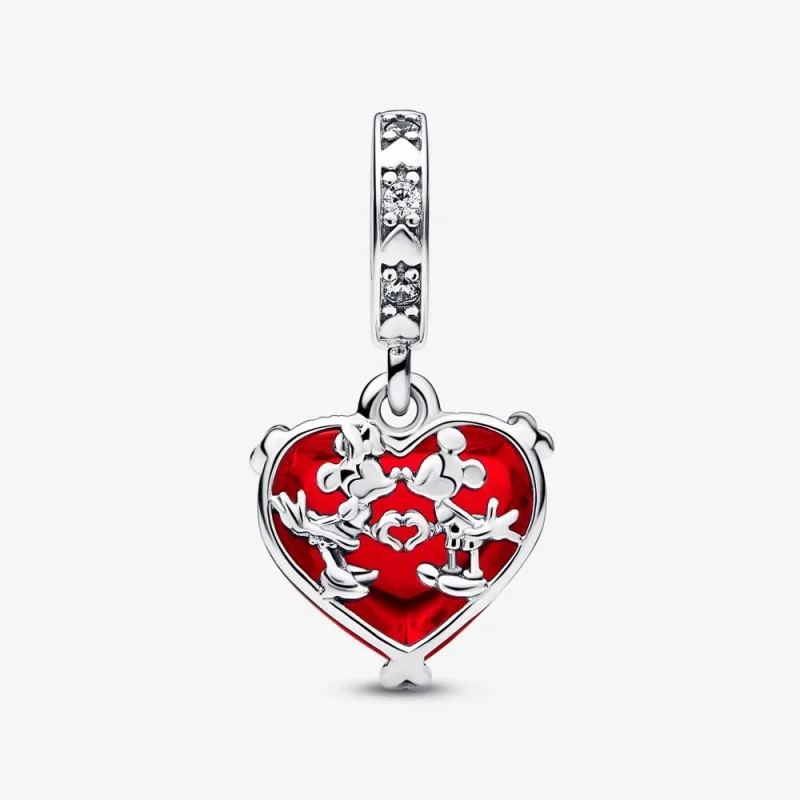 (Bild für) PANDORA Disney Mickey & Minnie Mouse Kiss Roter Murano-Glas-Anhänger - 792522C01 - Ansicht 3