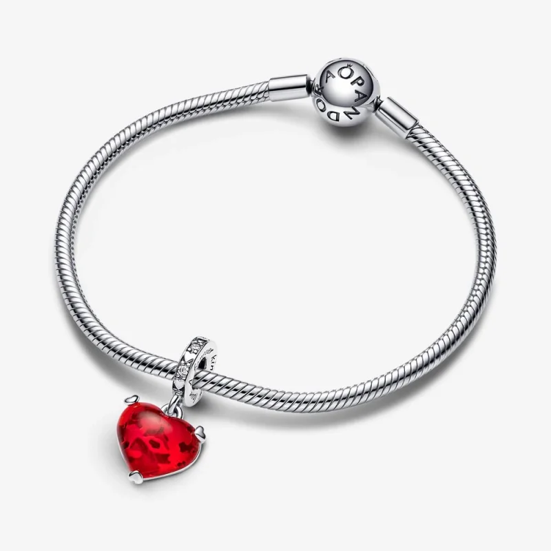(Bild für) PANDORA Disney Mickey & Minnie Mouse Kiss Roter Murano-Glas-Anhänger - 792522C01 - Ansicht 4
