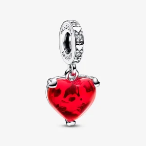 (Bild für) PANDORA Disney Mickey & Minnie Mouse Kiss Roter Murano-Glas-Anhänger - 792522C01