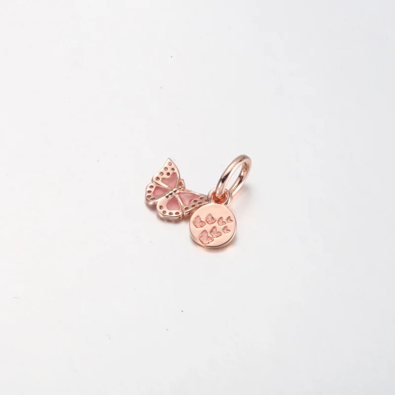 (Bild für) PANDORA Doppel-Anhänger mit rosa Schmetterling und Zitat - 782555C01 - Ansicht 9