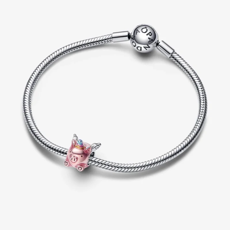(Bild für) PANDORA Fliegendes Einhorn-Schwein-Charm - 792573C01 - Ansicht 4