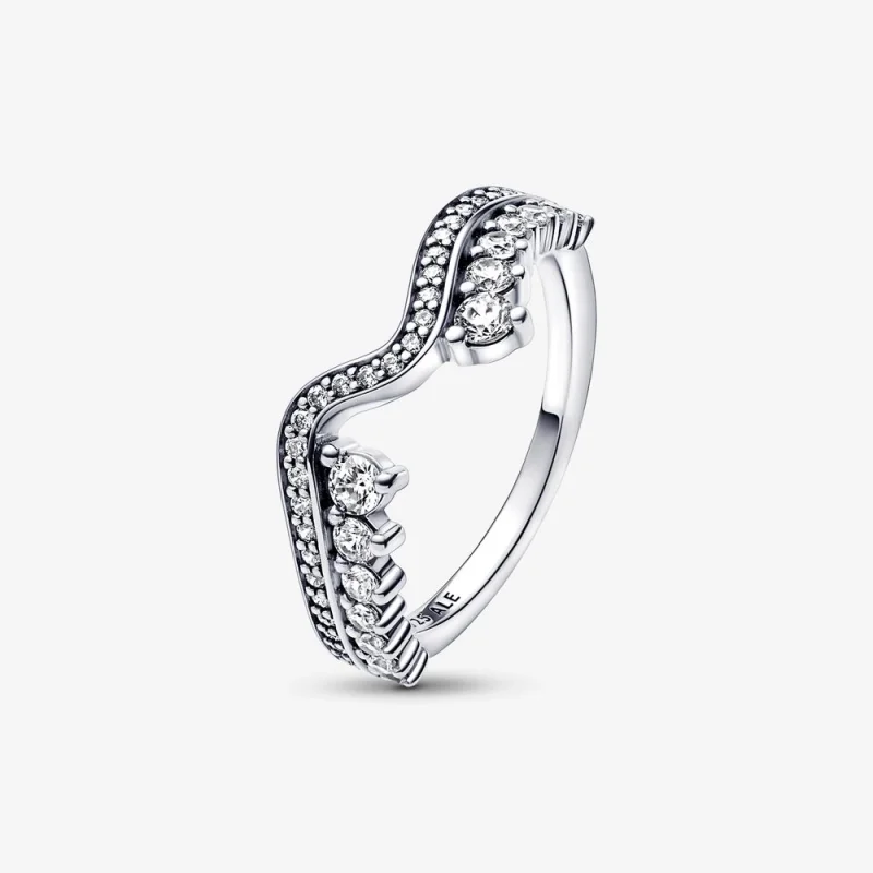 (Bild für) PANDORA Funkelnder asymmetrischer Wellenring - 192543C01 - Ansicht 4