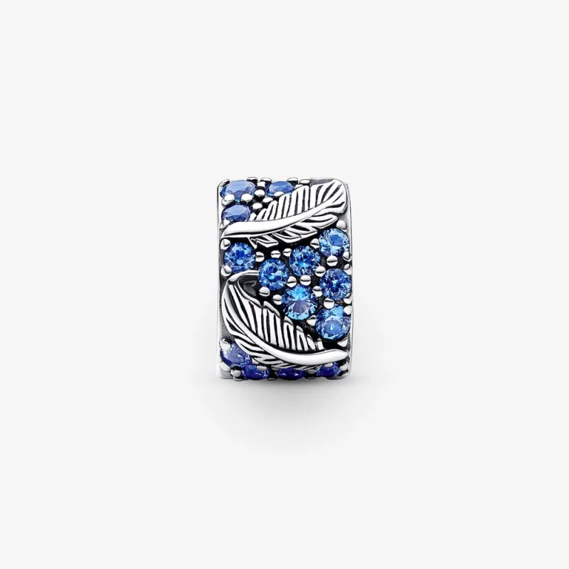 (Bild für) PANDORA gebogener Feder- und Pavé-Clip-Charm - 792552C01 - Ansicht 4