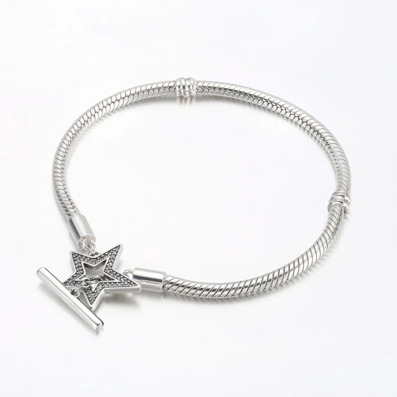 (Bild für) Pandora Moments Asymmetrischer Stern T Verschluss Schlangen Gliederarmband - 592 - Ansicht 4