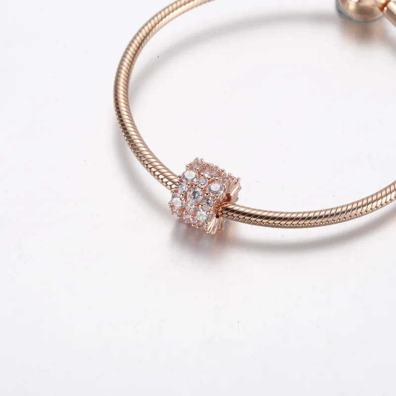 (Bild für) PANDORA Pink & Clear Sparkle Charm - 788487C01 - Ansicht 7