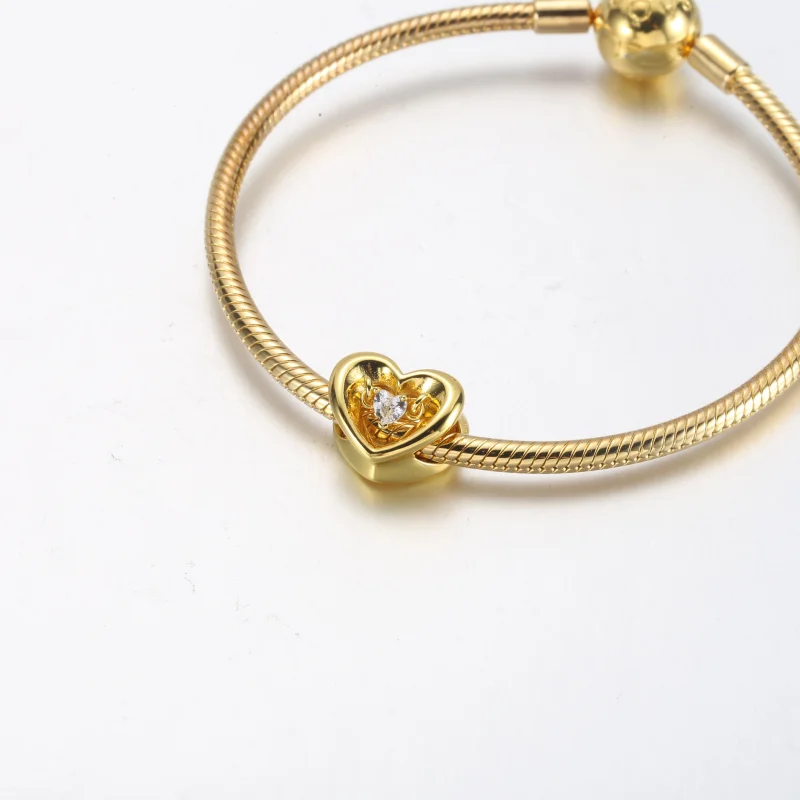 (Bild für) PANDORA Radiant Heart & Floating Stone Charm - 762493C01 - Ansicht 13