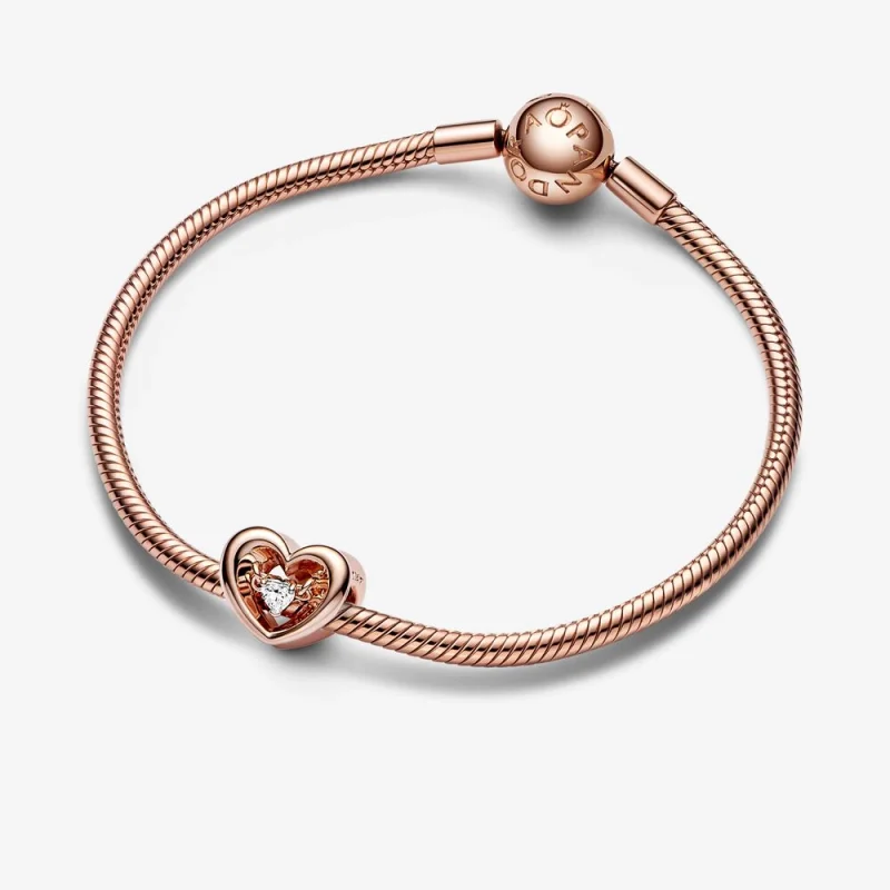 (Bild für) PANDORA Radiant Heart & Floating Stone Charm - 782493C01 - Ansicht 4